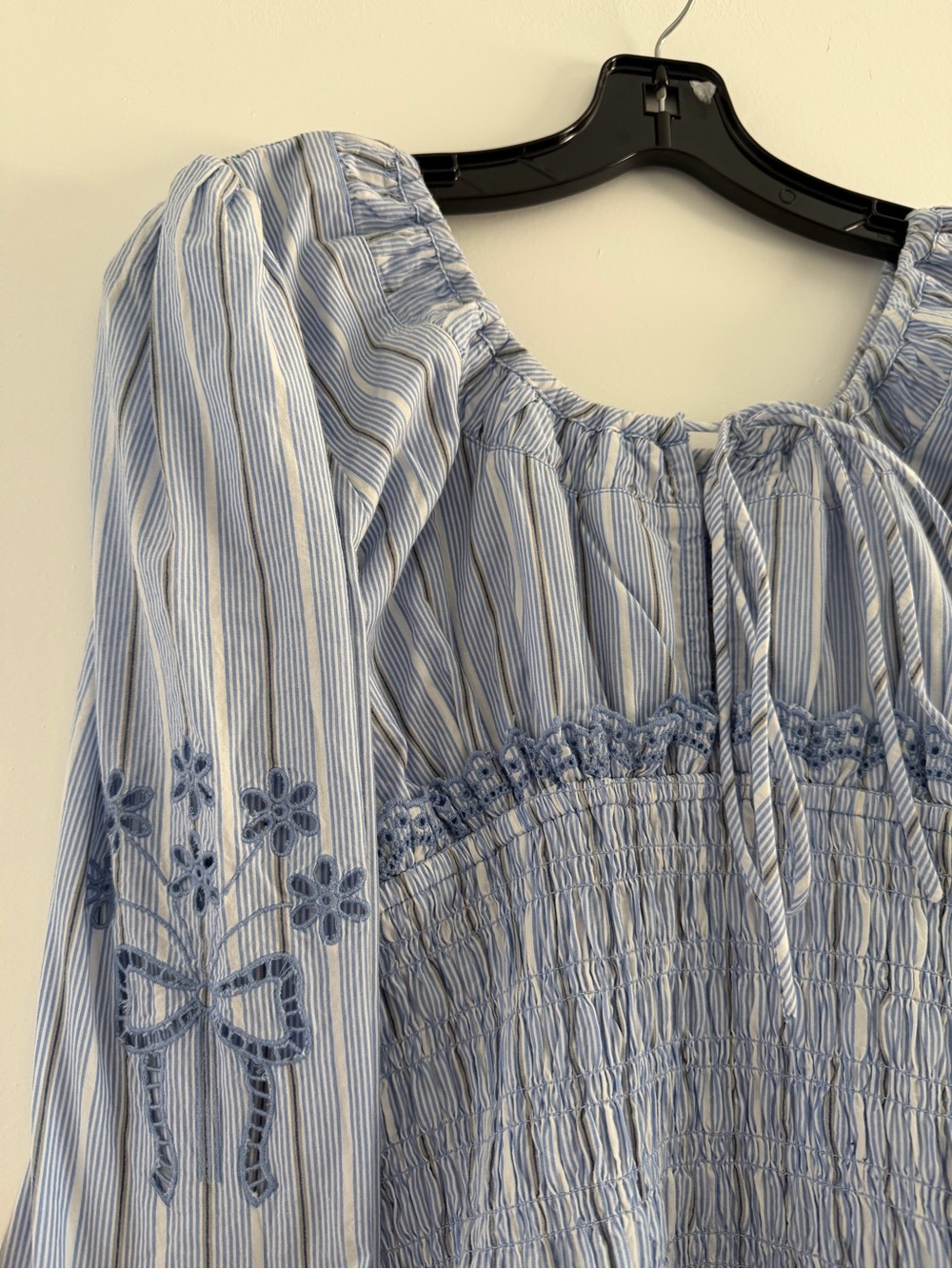 Damson Madder Nola Light Blue Embroidered Midi Dress NWOT - Picture 5 of 12